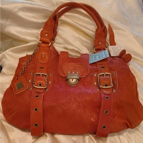 Cynthia Rowley Handbags - Cynthia Rowley RARE HTF Triple Compartment Leather Framed Satchel in Spice NWT!!